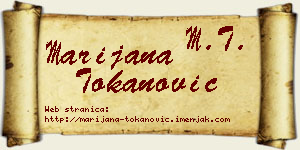Marijana Tokanović vizit kartica